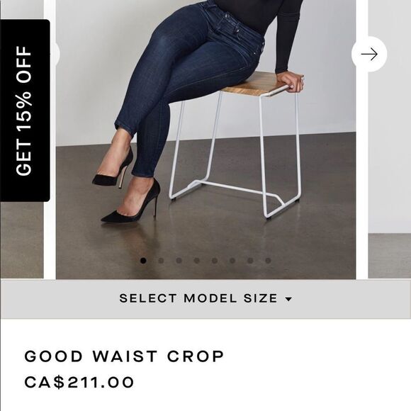 NWOT Good American Ultimate Waist Shaper Good Waist Crop High Rise Skinny Jeans - Picture 3 of 13